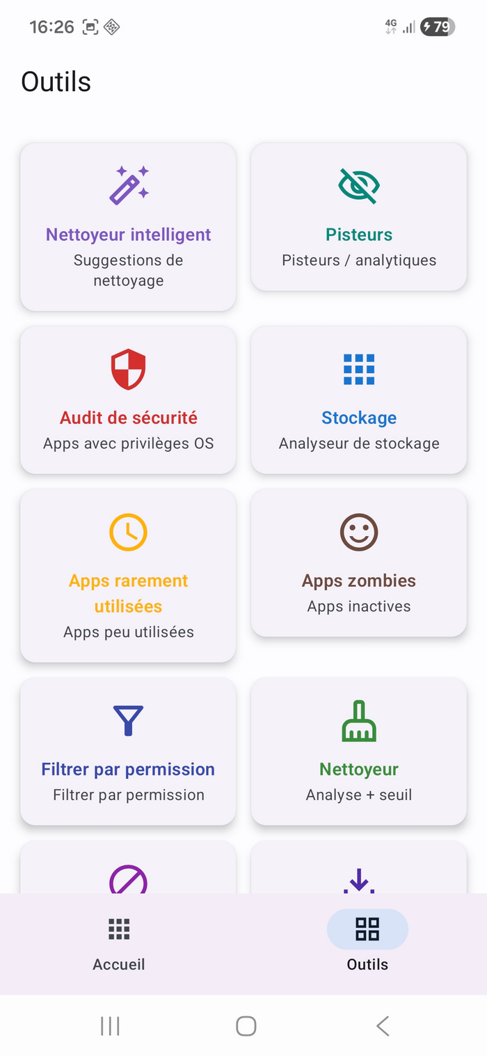 App Manager Tech onglet Outils