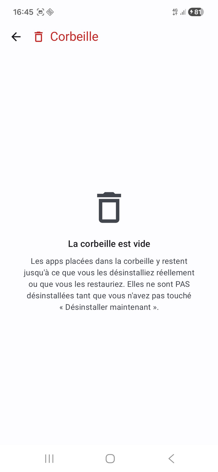 App Manager Tech corbeille