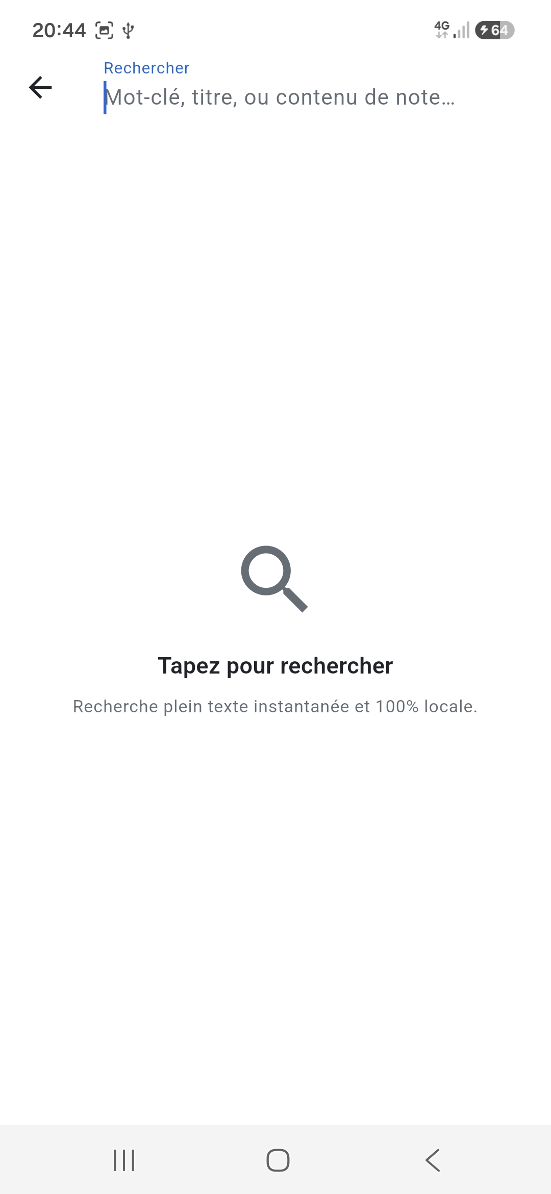 Notes Tech — recherche plein texte