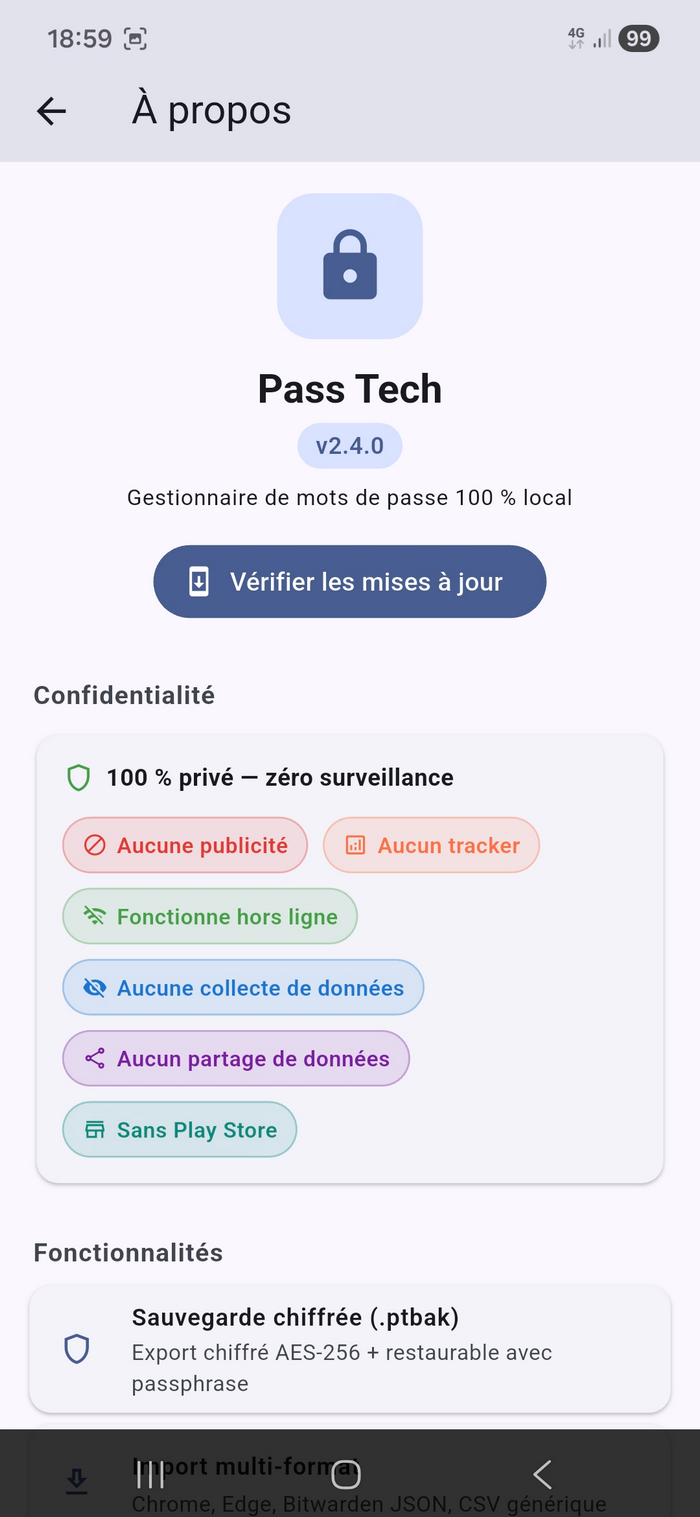 Pass Tech — page À propos