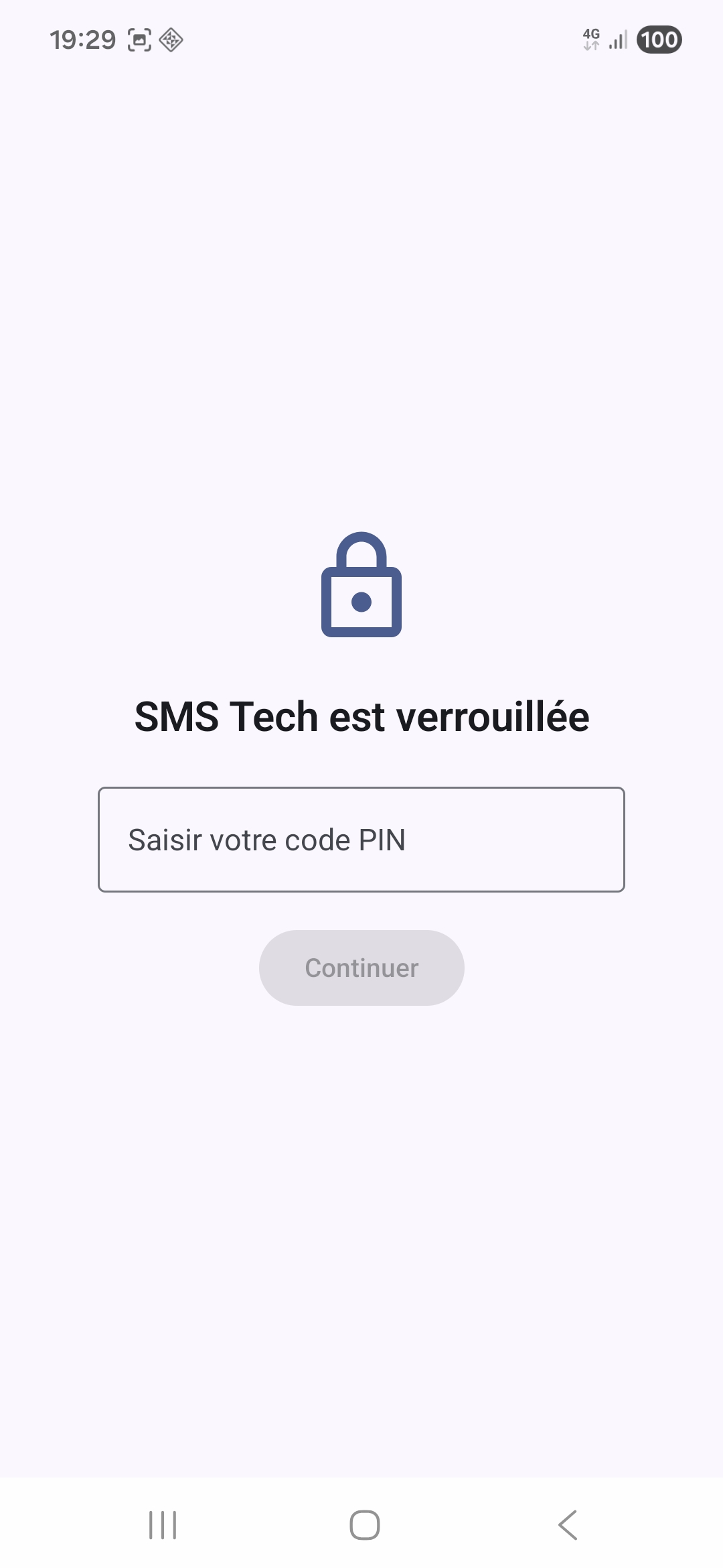 App SMS Tech Sécurité blocage